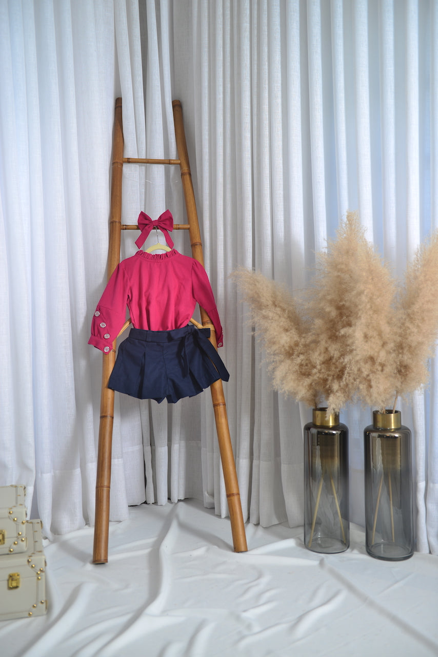 Blusa em linho rosa orquídea