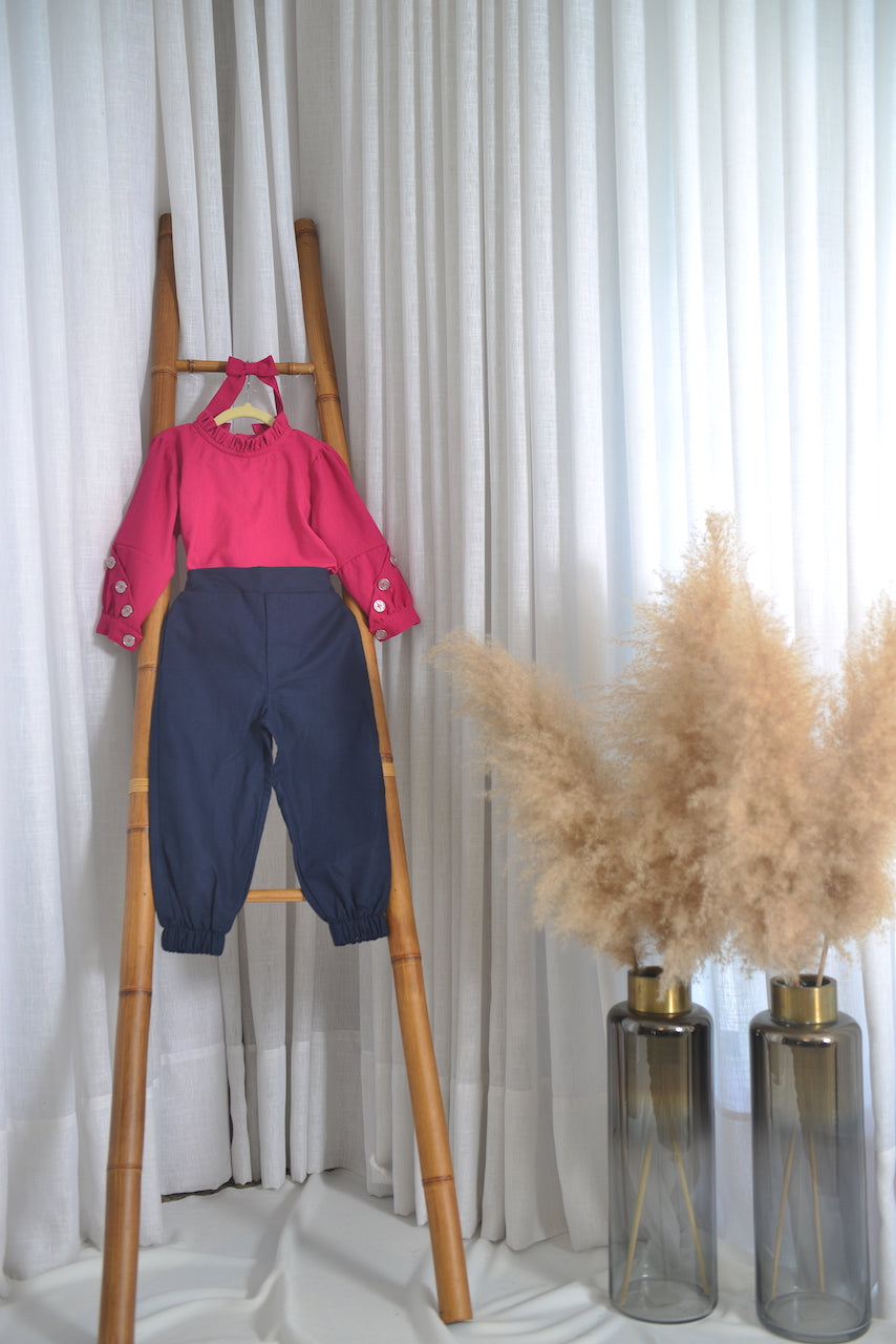 Blusa em linho rosa orquídea