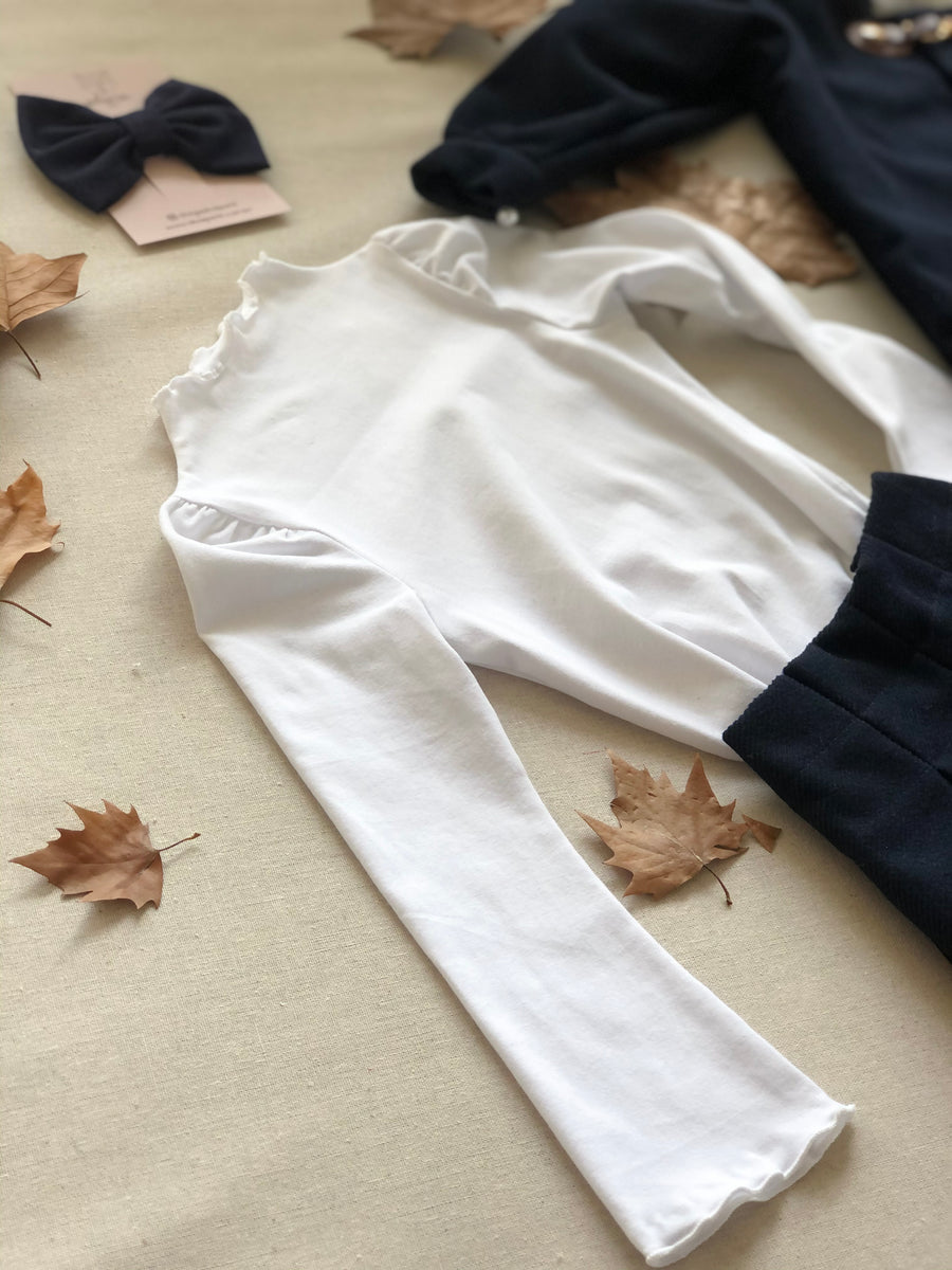 Blusa manga longa em cotton Sophie rosa bebe e azul bebe