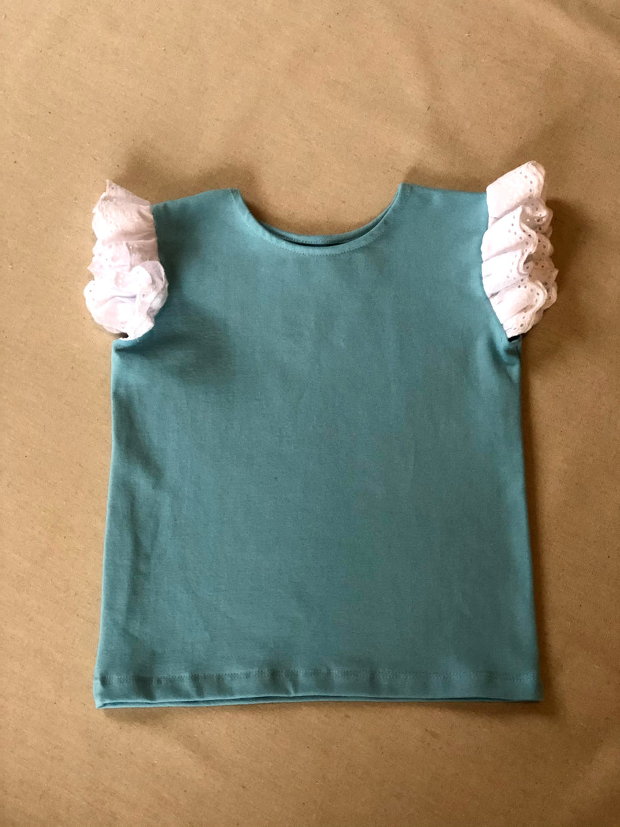 Blusa manga curta azul bebe Mia
