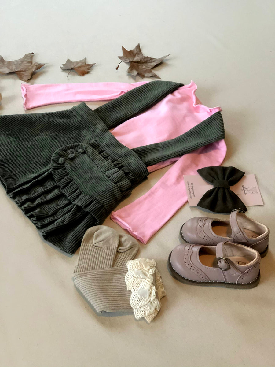 Blusa manga longa em cotton Sophie rosa bebe e azul bebe