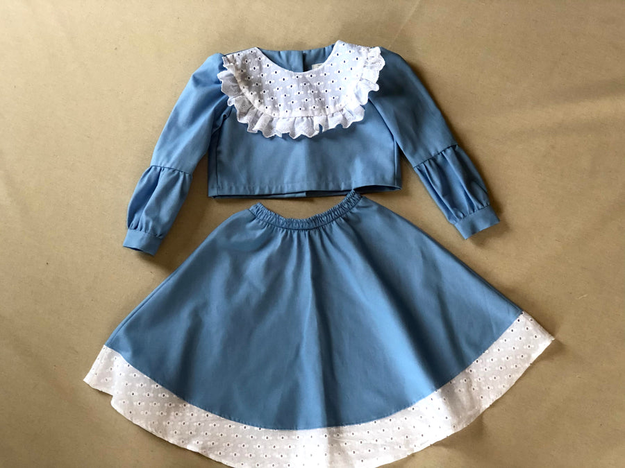 Croped e saias em tricoline Alice