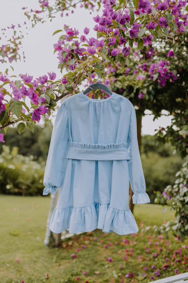 Vestido em linho rosa orquídea